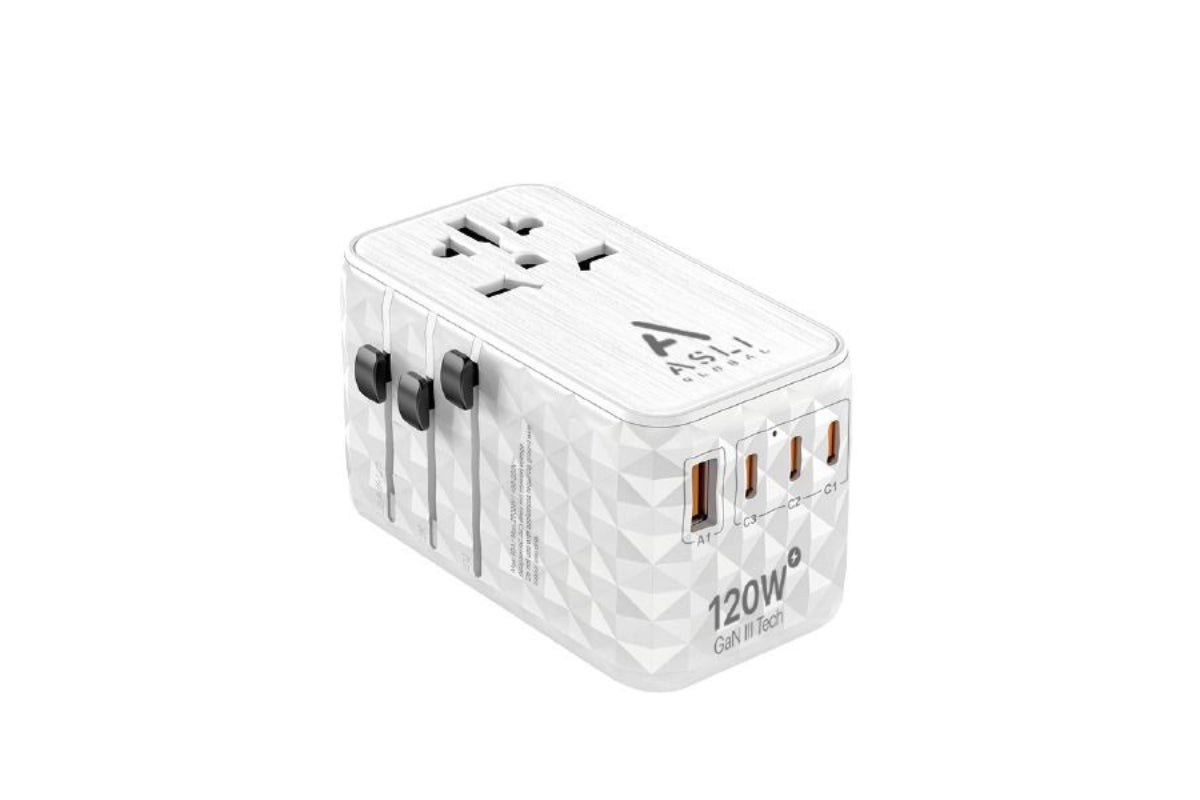 Asli Global Gan Pro Travel 120W Travel Adapter White