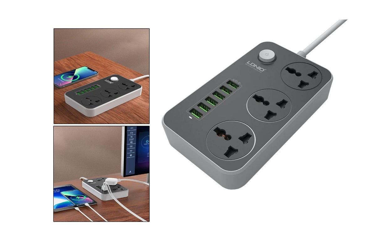 3 Sockets Power Extension with 6 USB Ports 2M by LDNIO