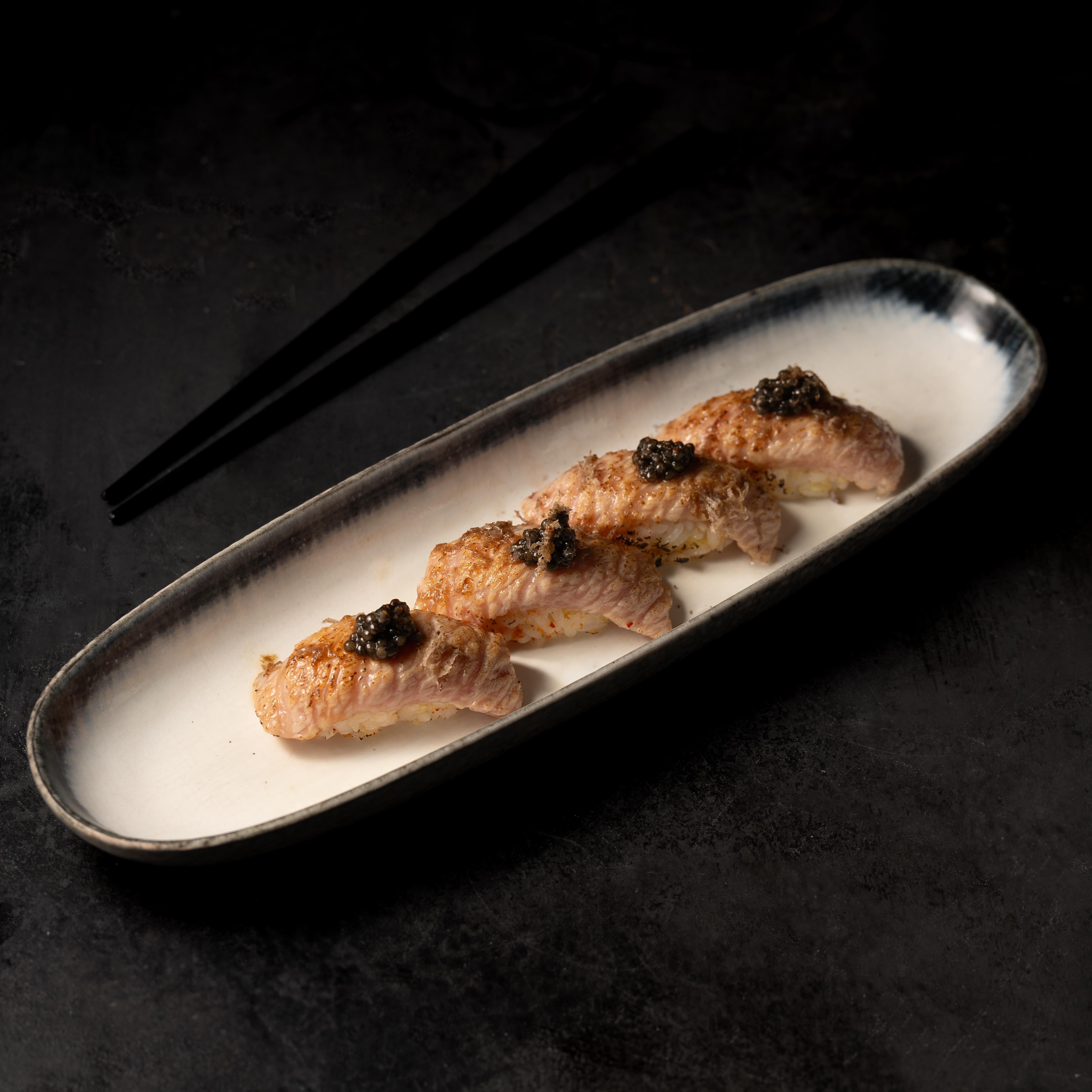 Toro Aburi Sushi with Caviar