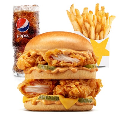 Double Hardee SantaFe Chicken Combo - Medium