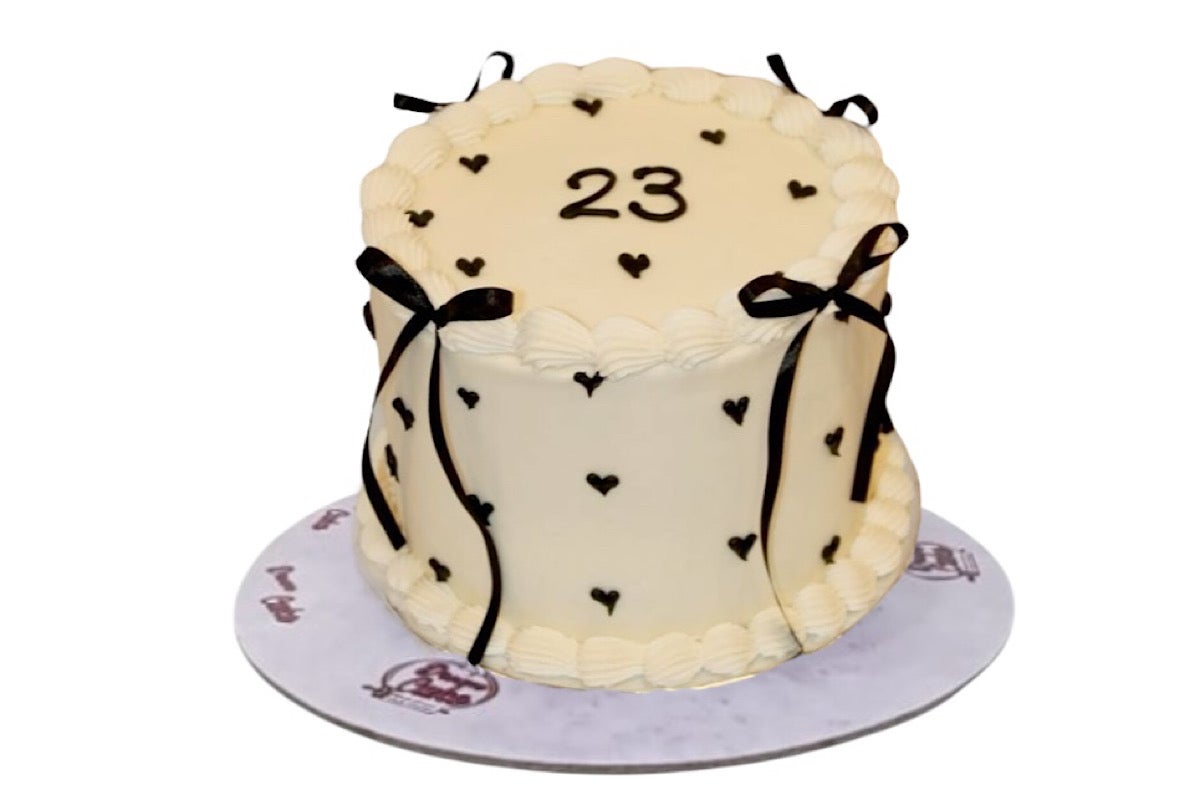 Of white ribbon cake