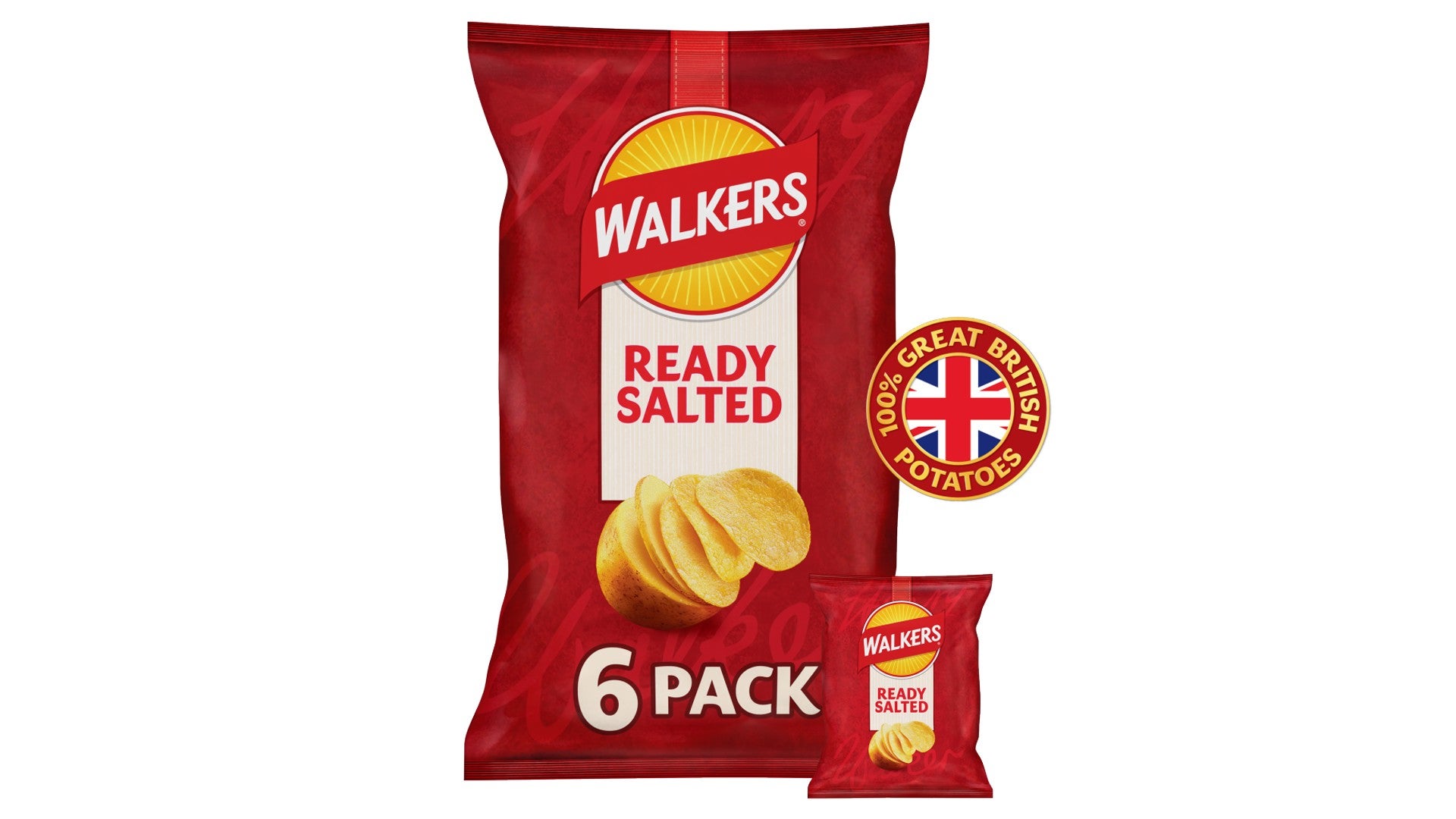 Walkers Ready Salted Multipack Crisps 6x25g