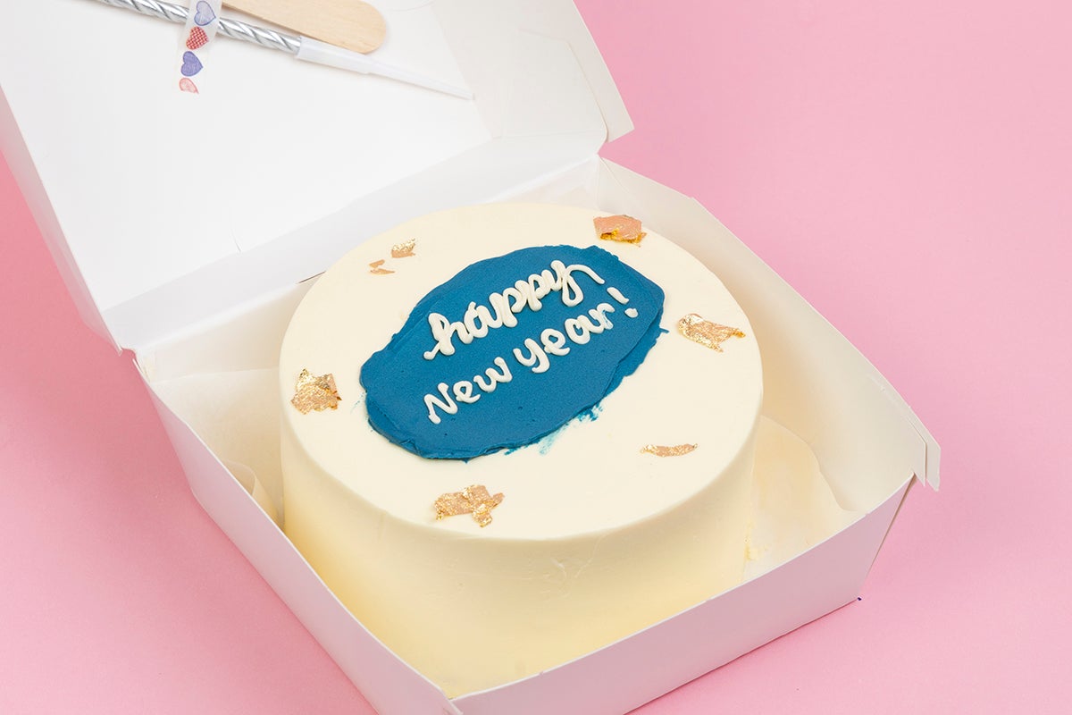Blue Touch Happy New Year Cake