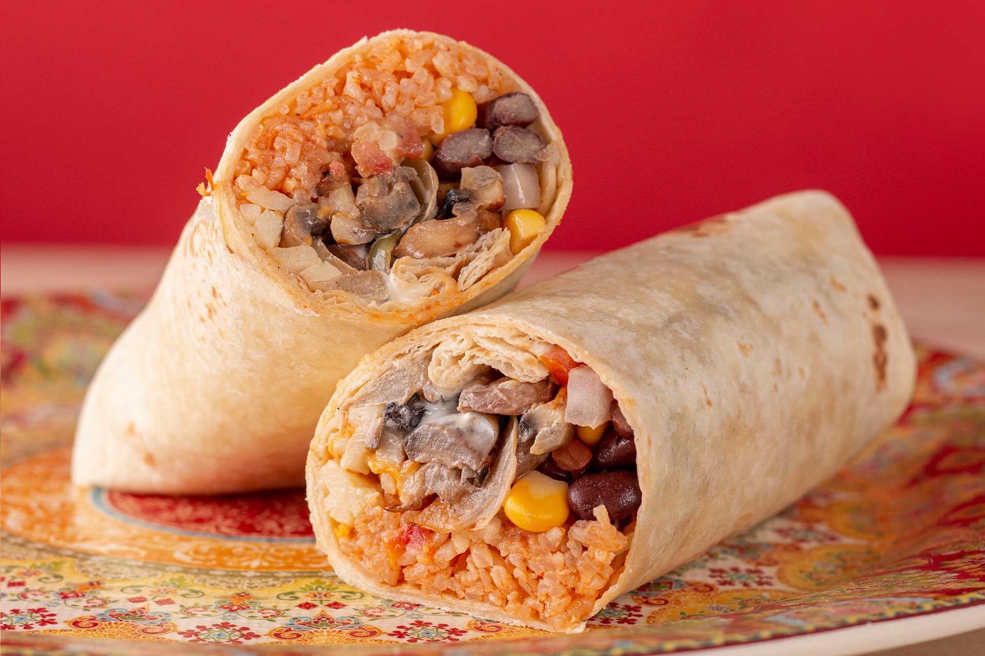 Mushroom & Corn Burrito