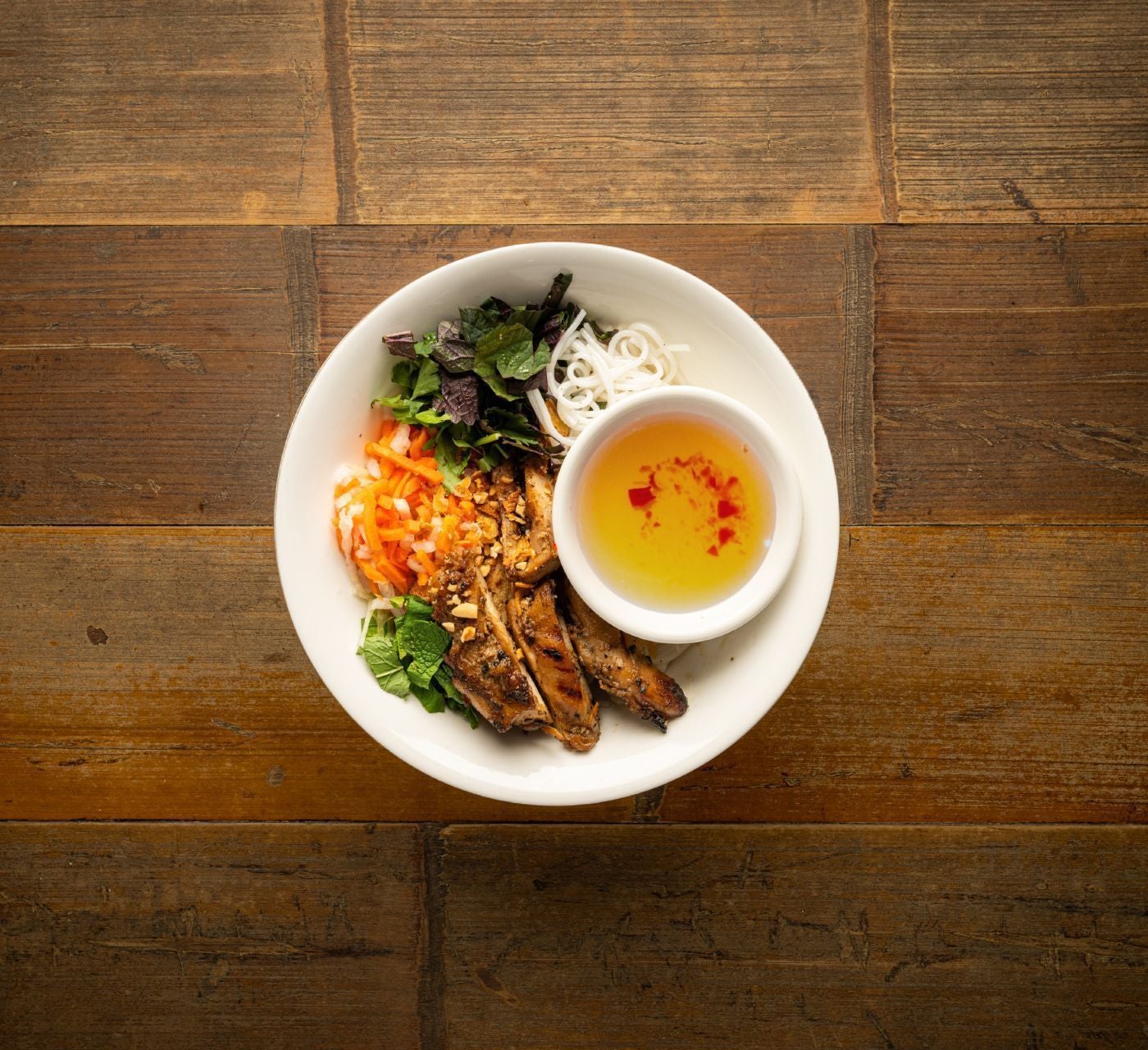 Chargrilled pork loin vermicelli noodles