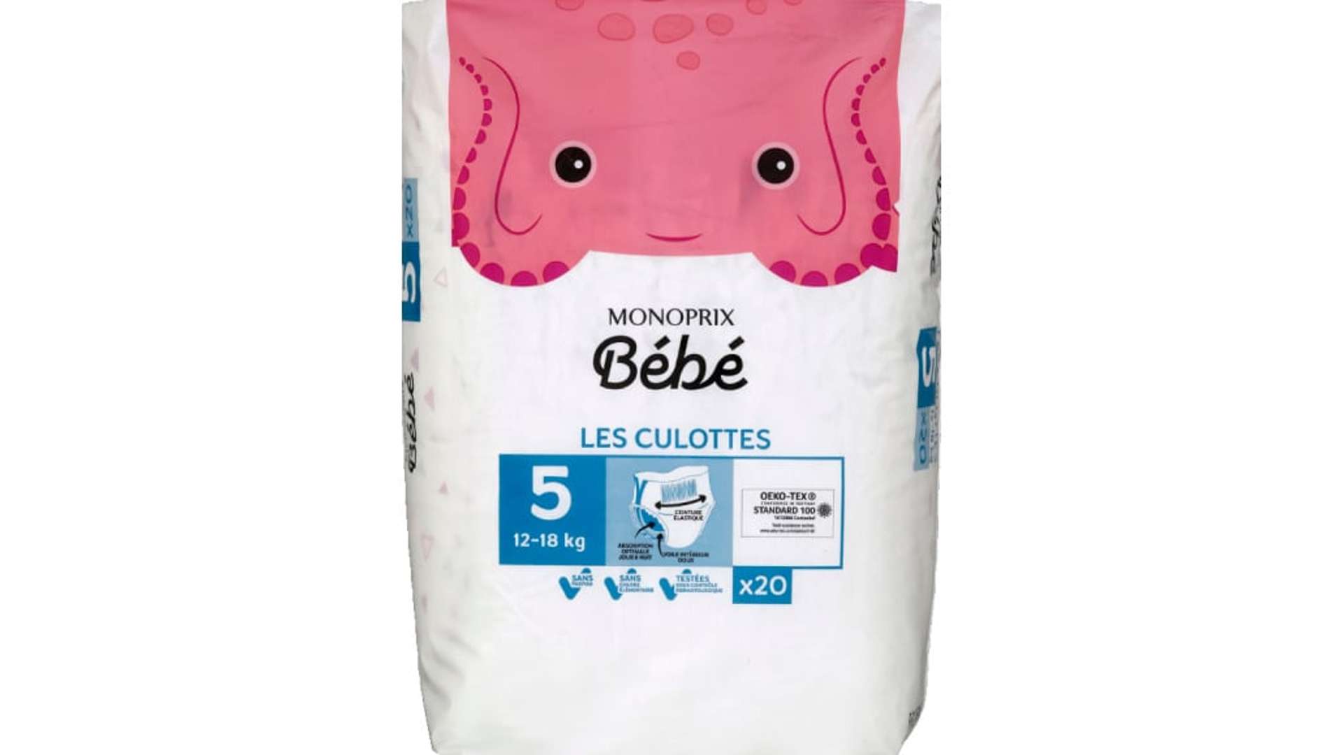 Monoprix Bébé Les culottes taille 5 : 12-18 kg Le paquet de 20
