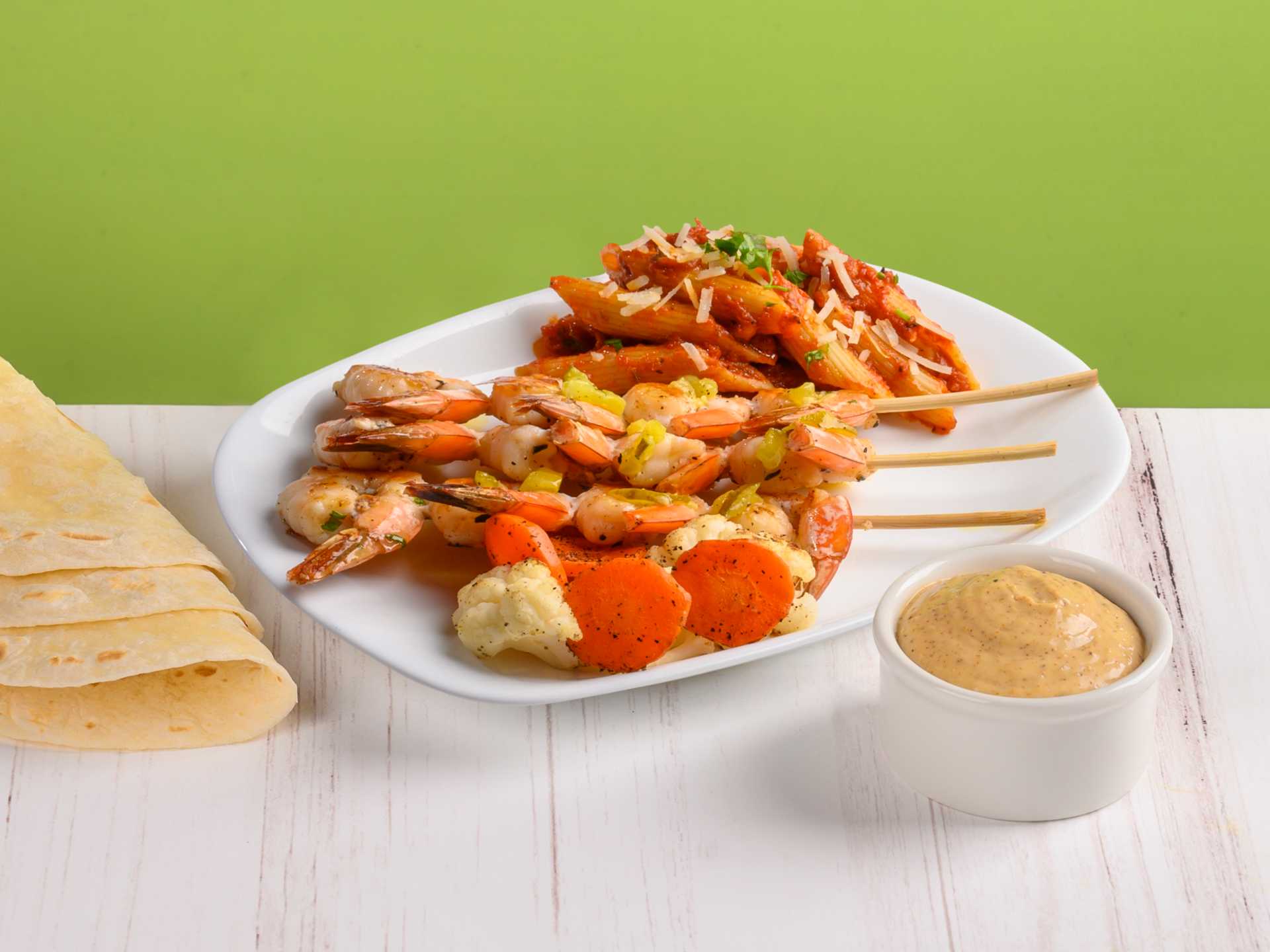 Grilled Shrimp & Pasta