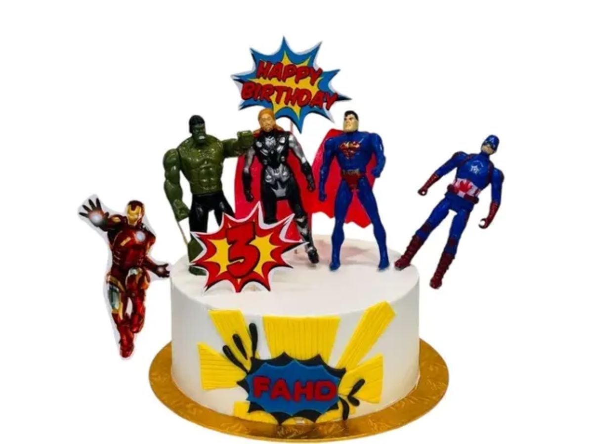Avengers white cake