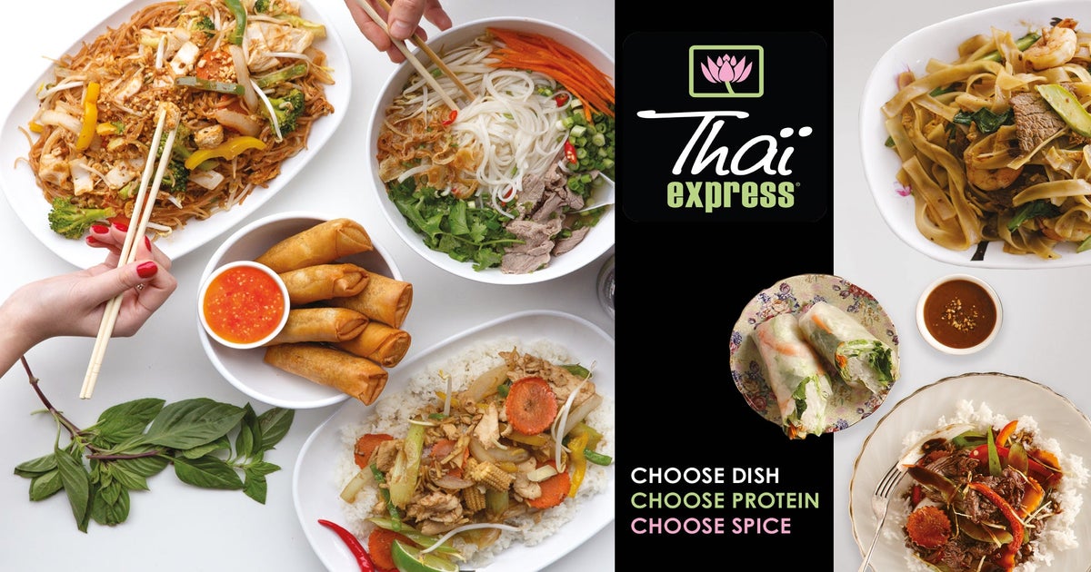 Thai on sale express menu