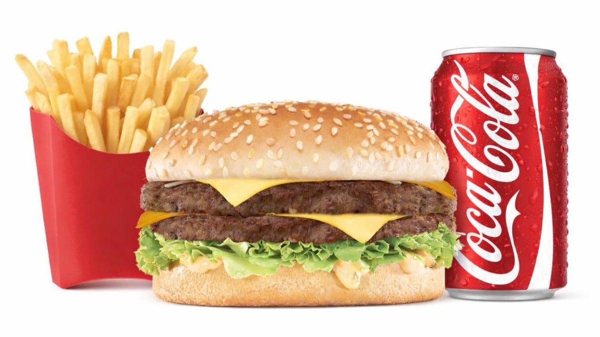 Menu double cheese 🍔 + 🍟 + 🥤