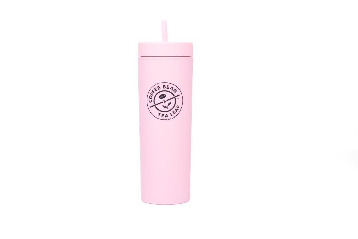 Plastic Tumbler with Straw - Pink (16oz)