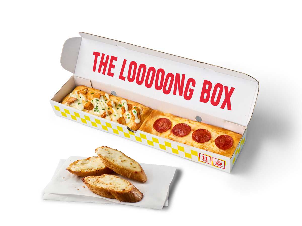 Long Pizza & Garlic Bread