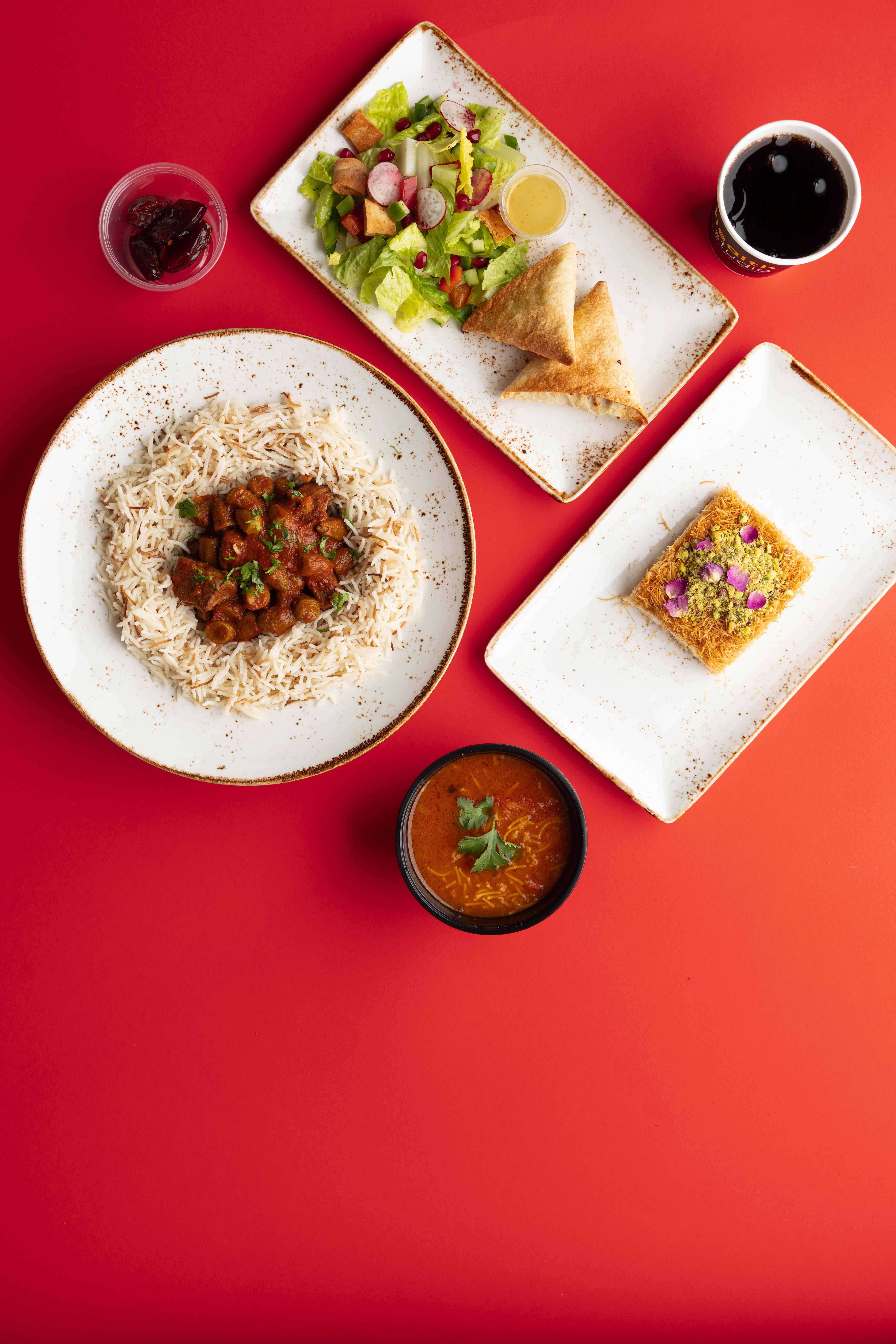 Iftar combo - soup, starter, main course, dessert and drink