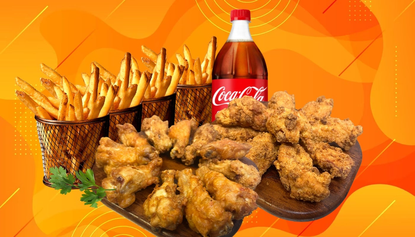 MENU FAMILLY 15 TENDERS® + 15 HOT WINGS®🍗🍟🥤👨👩👧👧