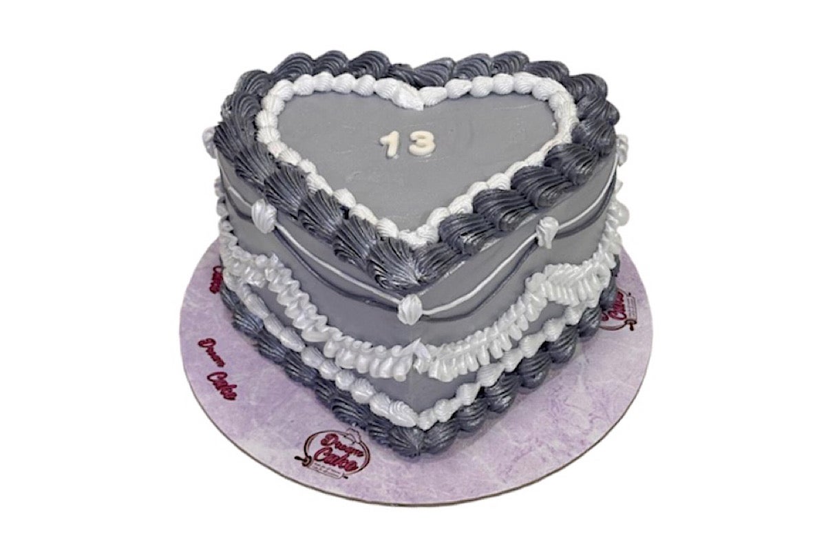 Gray Heart Cake
