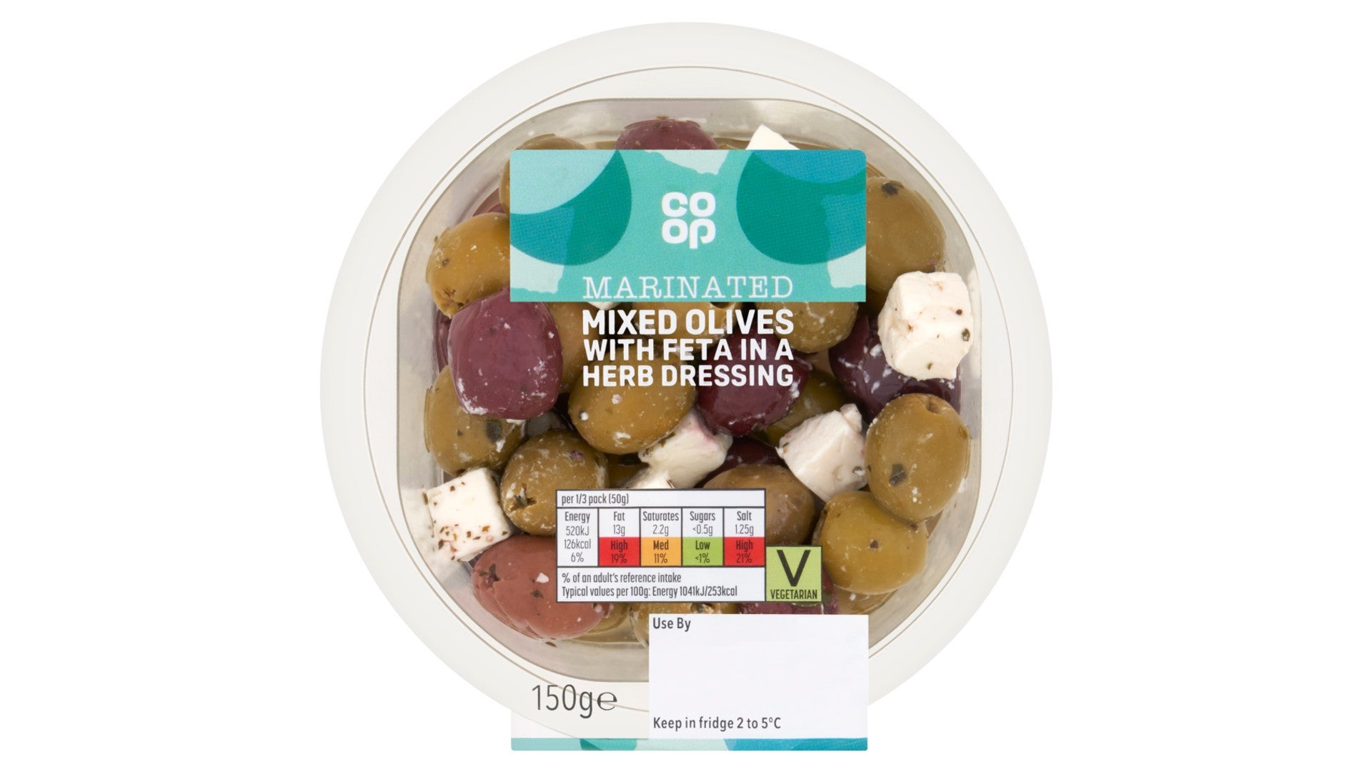Co-op Mixed Olives with Feta in a Herb Dressing 150g