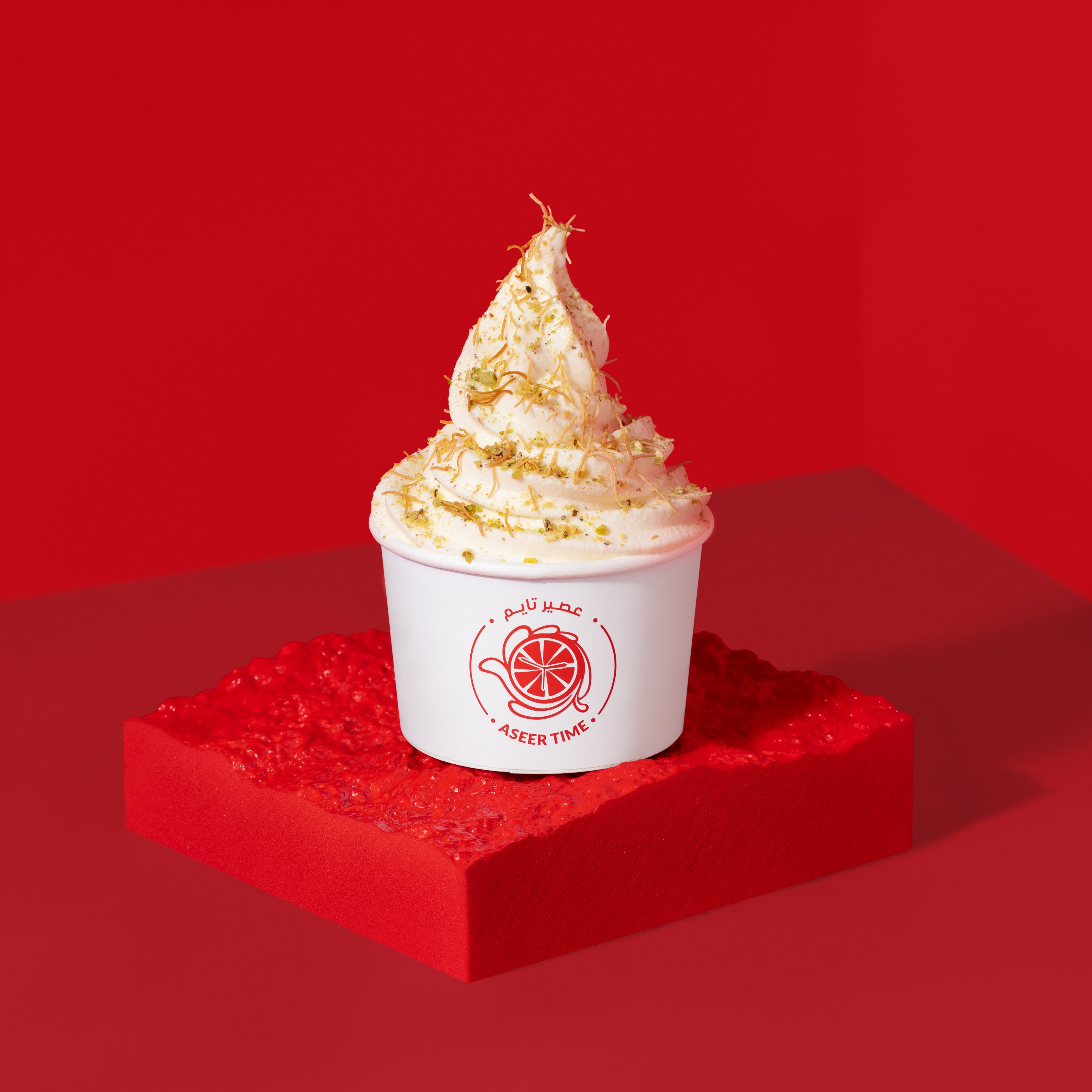 Vanilla Ice Cream With Crisp Kunafa