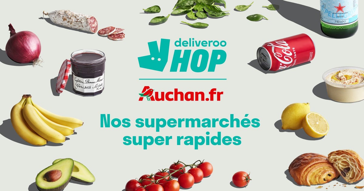 Deliveroo HOP avec Auchan livre depuis Azure Caisserie - Commandez avec  Deliveroo