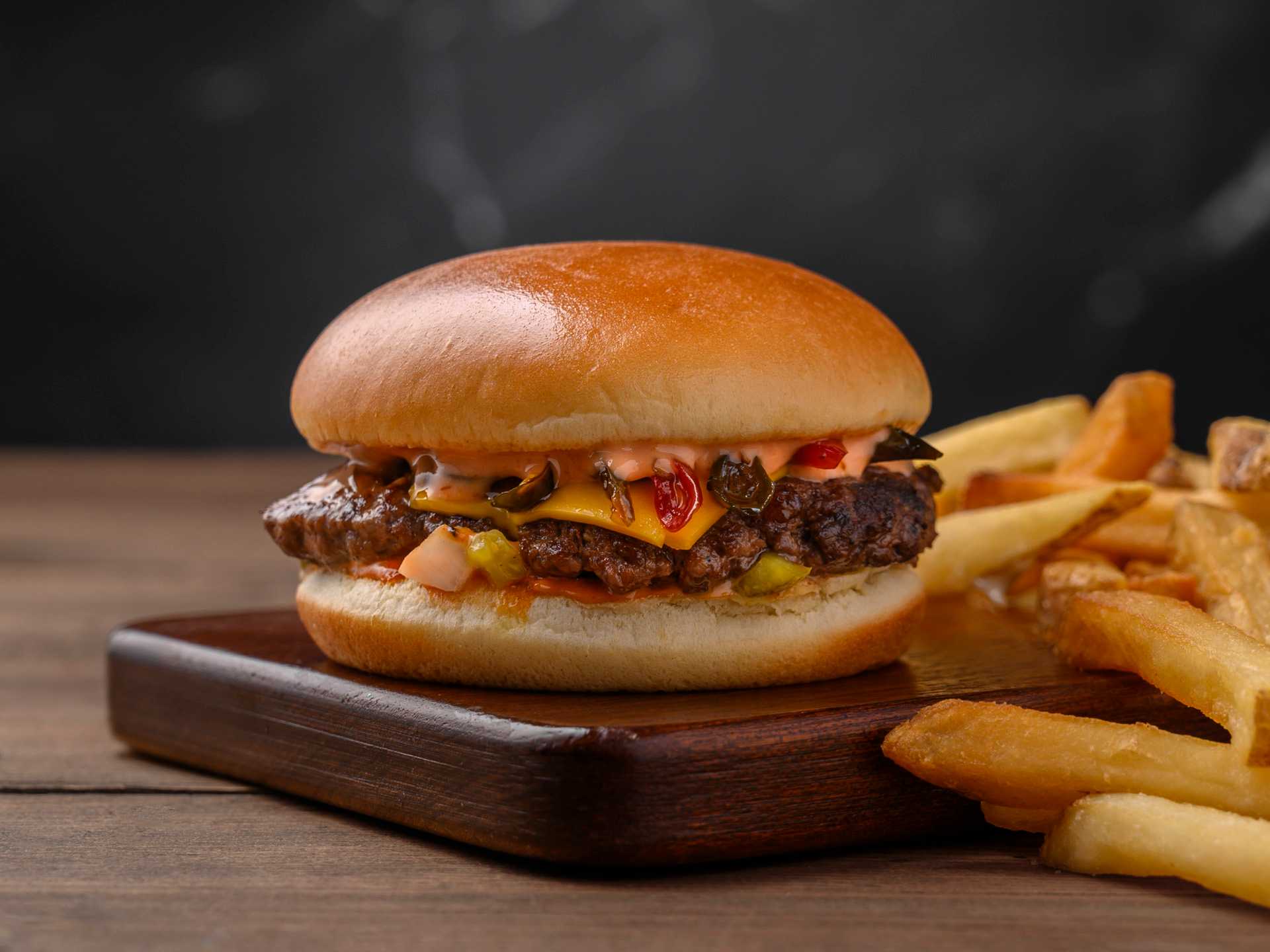 Chili Cheese Burger & Fries