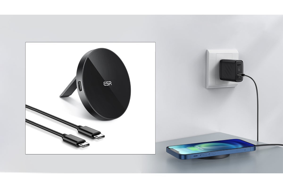 ESR 7.5W HaloLock MagSafe Kickstand Magnetic Wireless Charger Portable for iPhone - Black