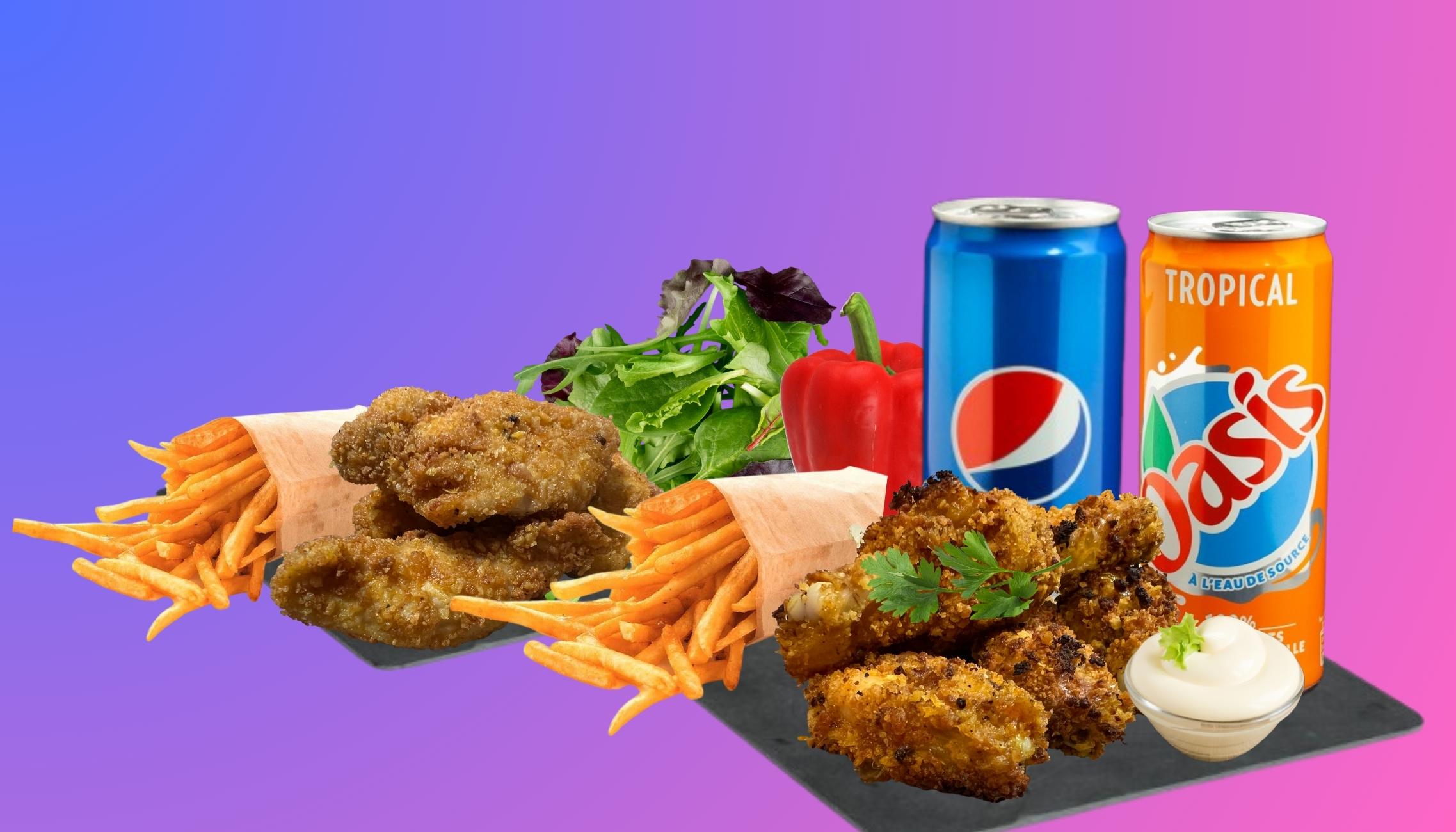 Menu 7 tenders® + 7 hot wings® 🍗🍟🥤