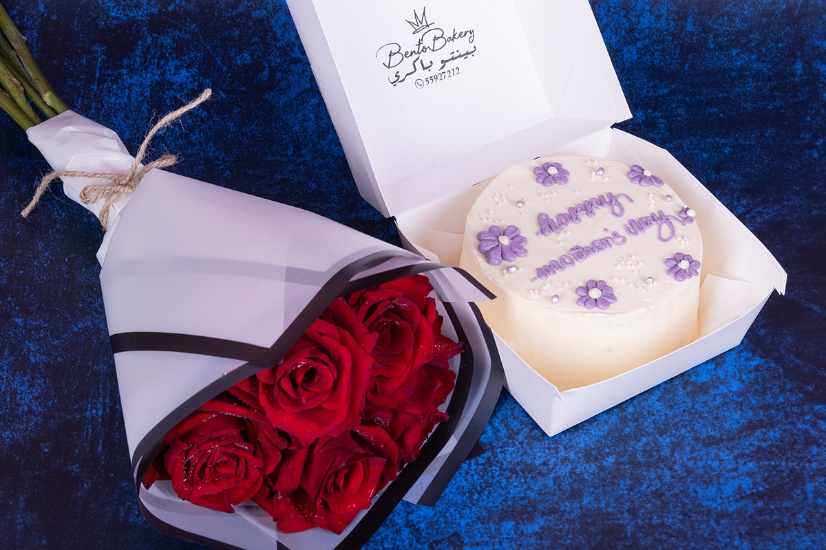 Purple Happy Mothers Day With Roses