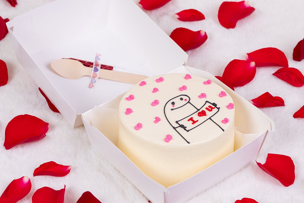 Sanaa Holding Valentine's Cake