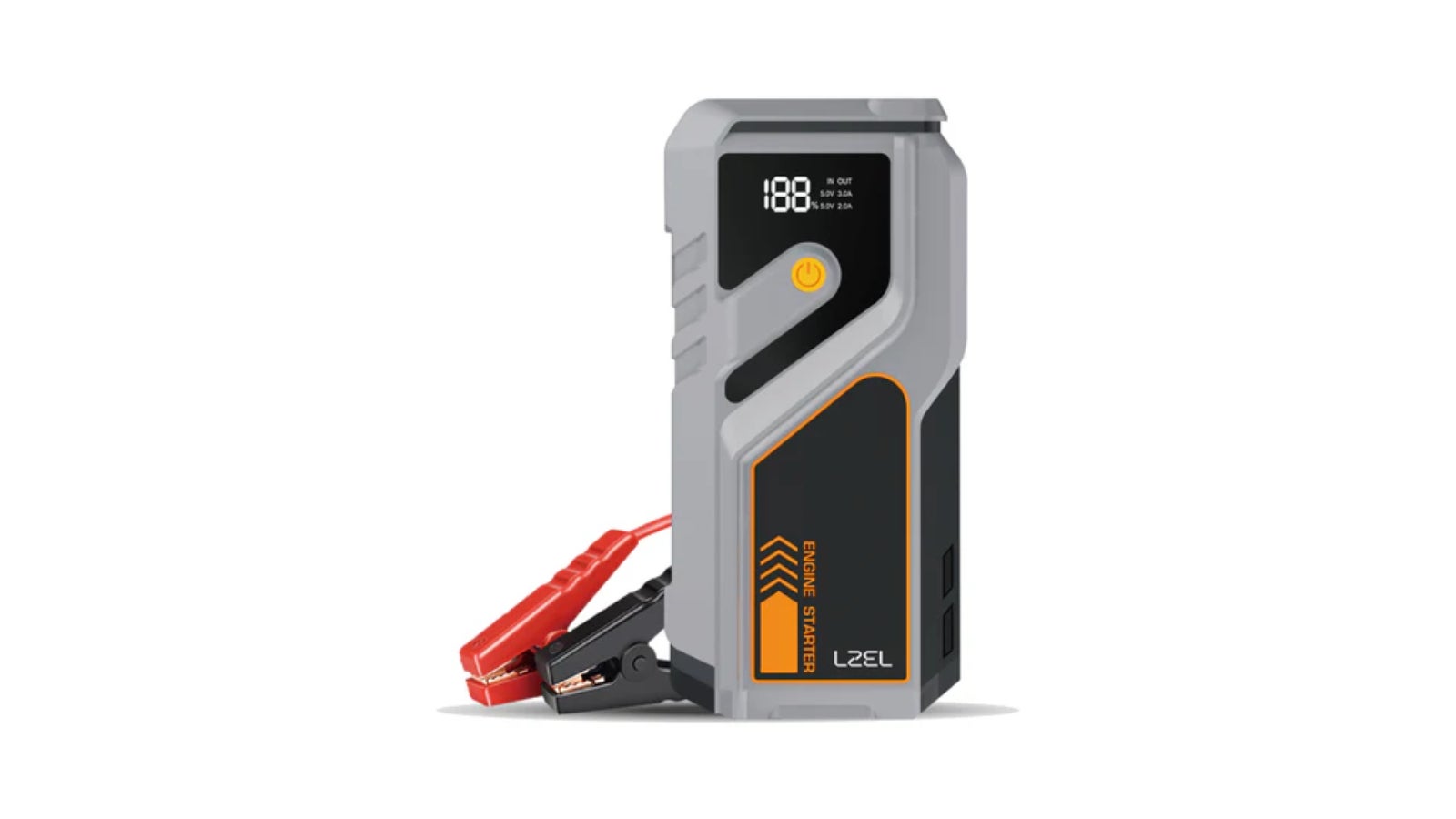 LZEL EnergizeIgnite Air 12000mAh 12V Car Jump Starter with LED Flashlight | Gray/Black