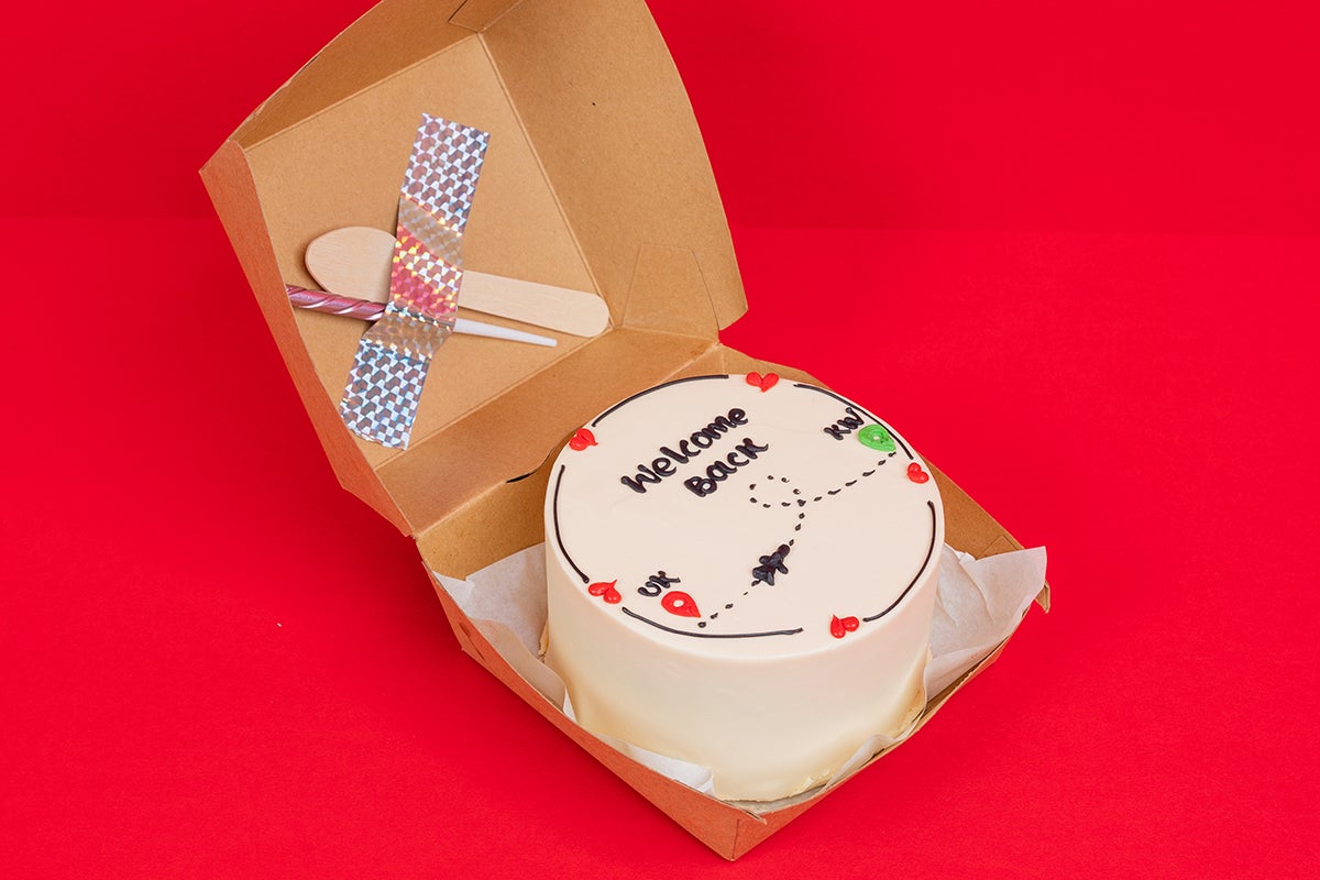 Map welcome back cake