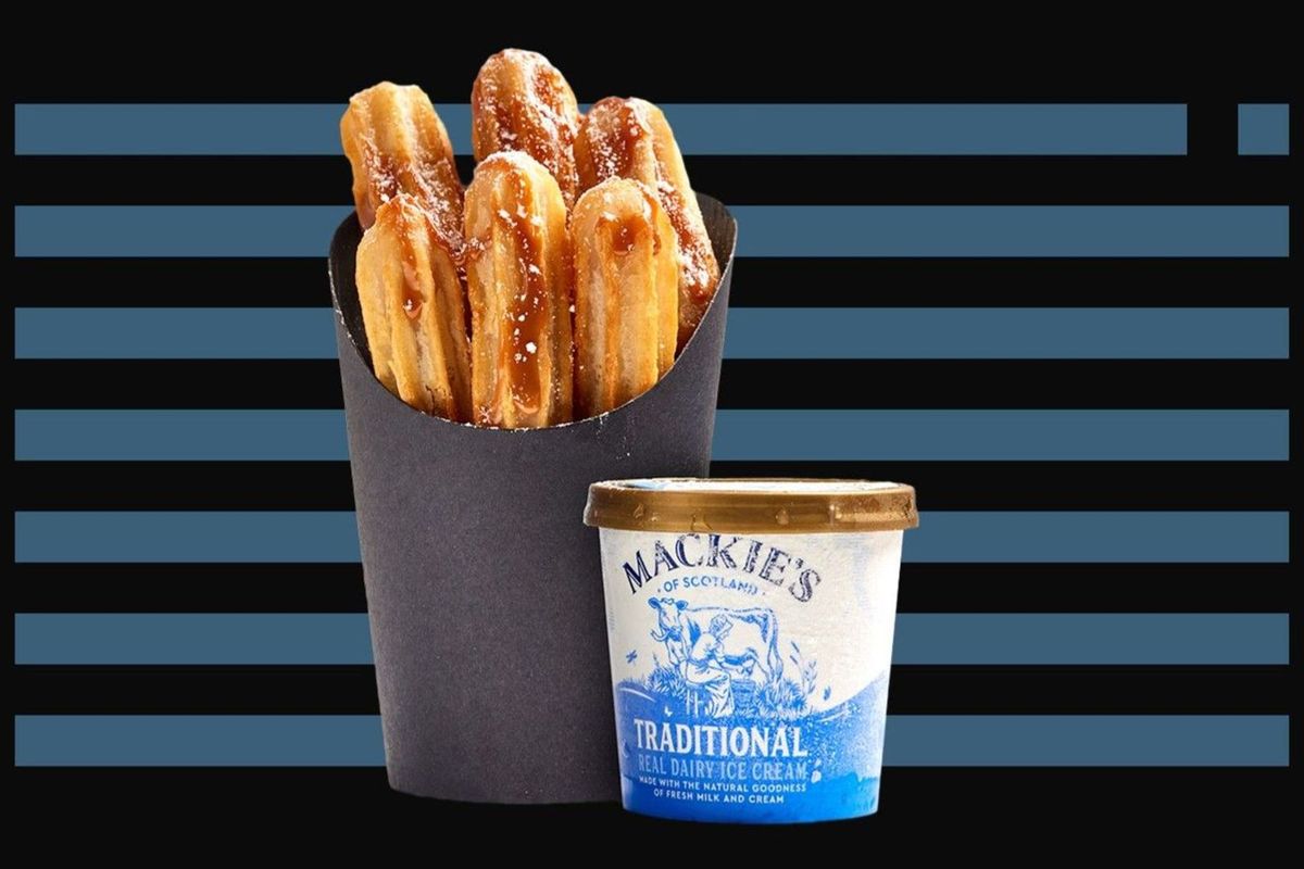 Salted Caramel Churros with Ice Cream