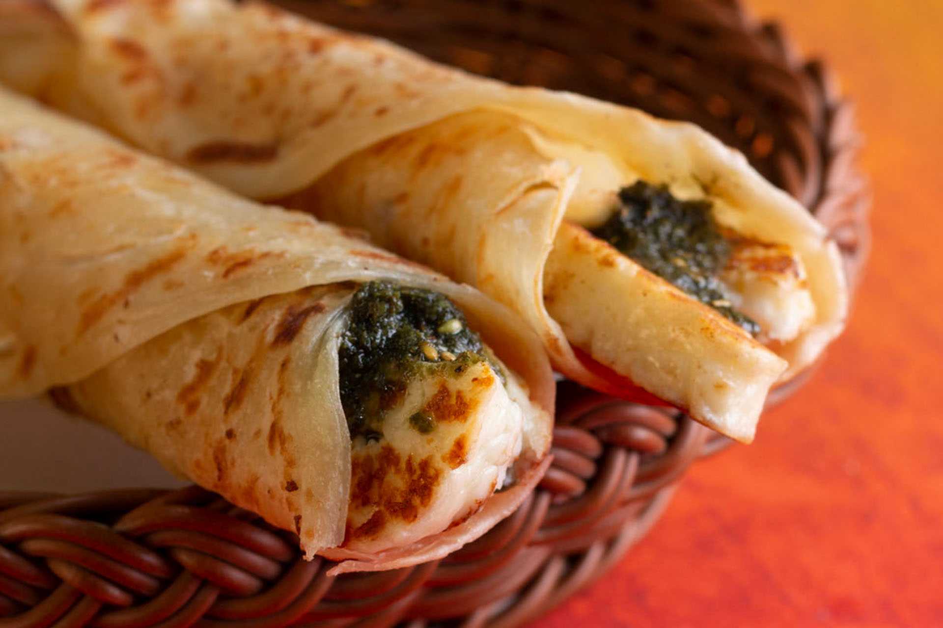 Grilled Halloum Chapati Roti