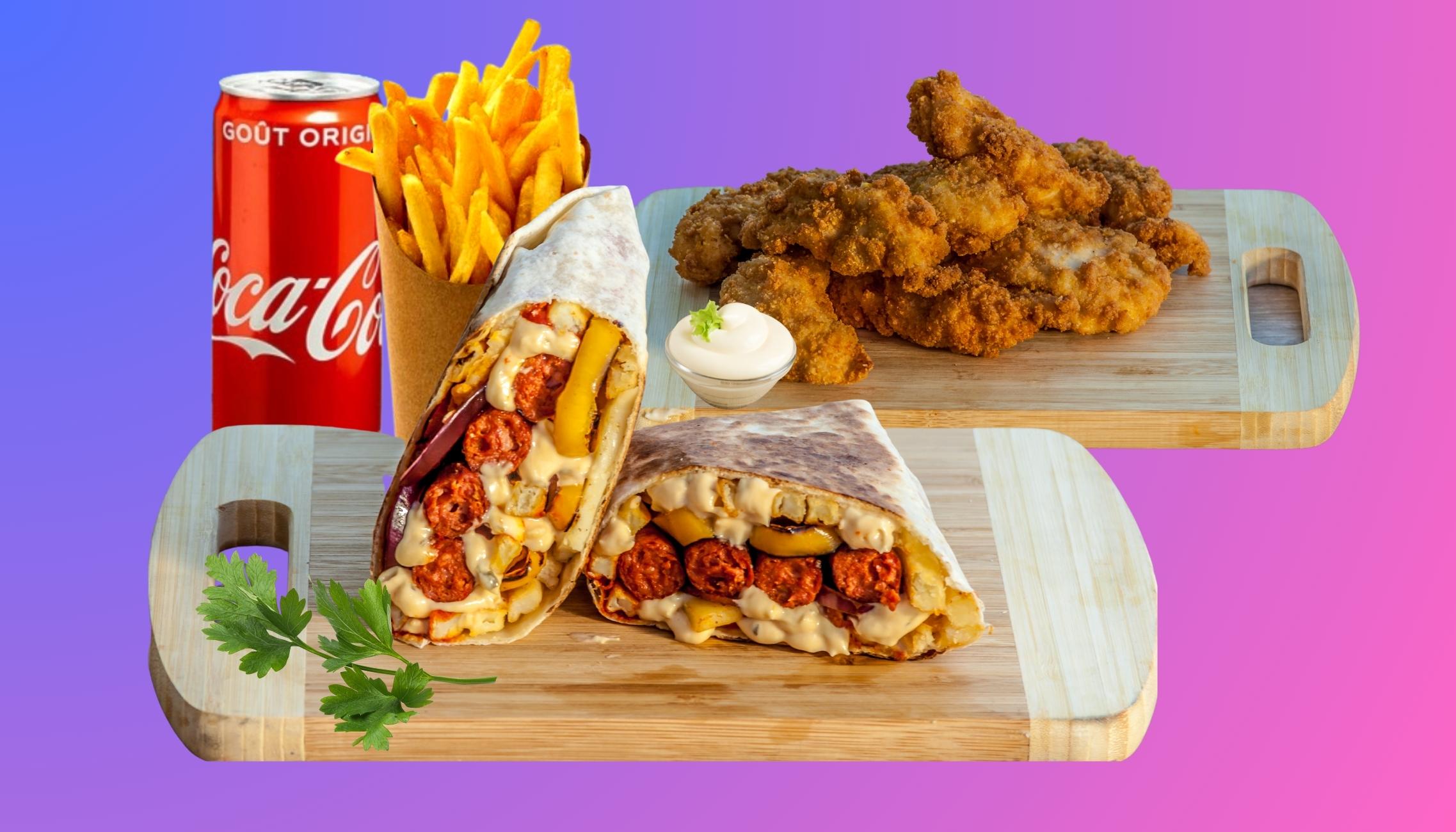 Formule Combo (Tacos au choix + 3 Tenders + 3 Wings) 🍟🌮🍗