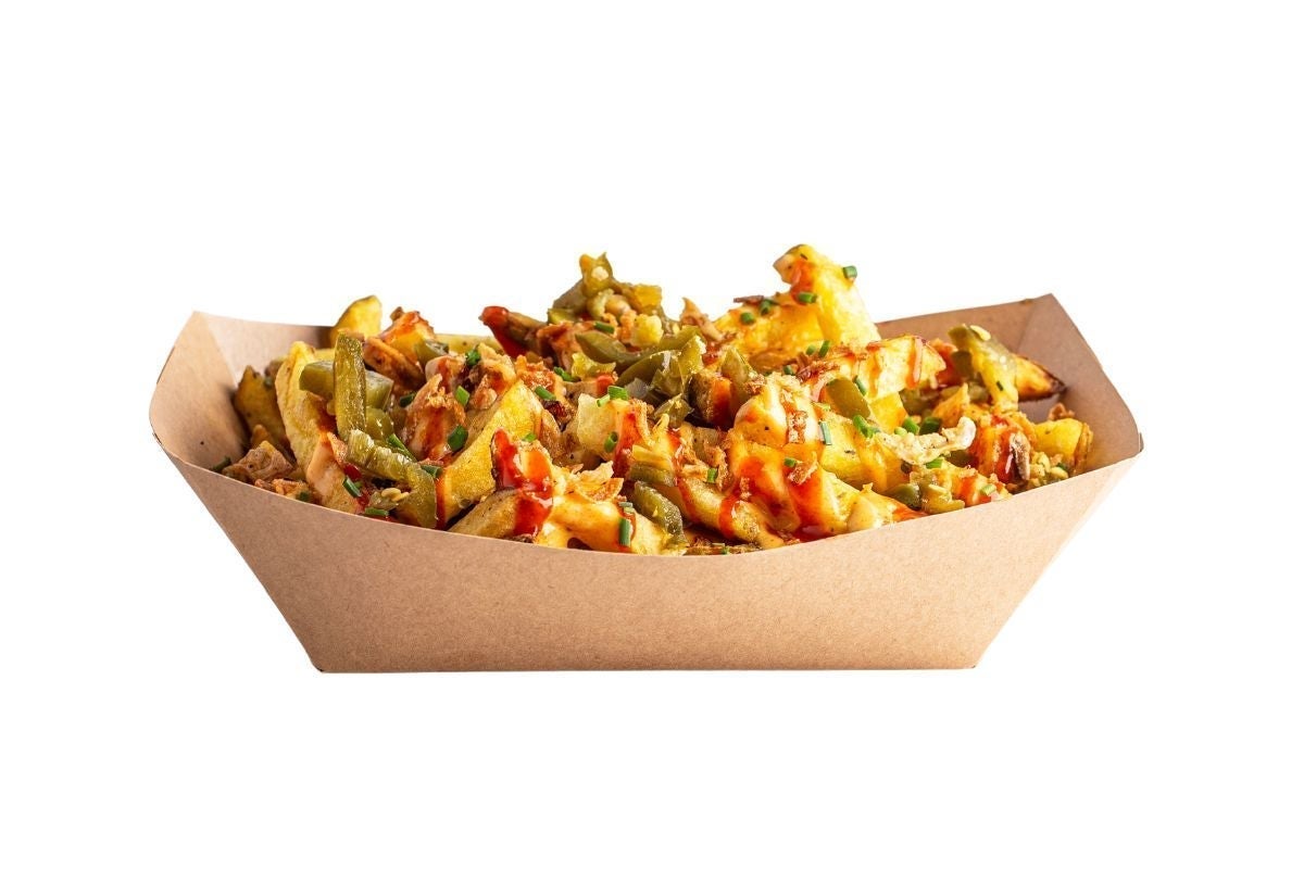 🔥Frites sauce cheddar + jalapenos