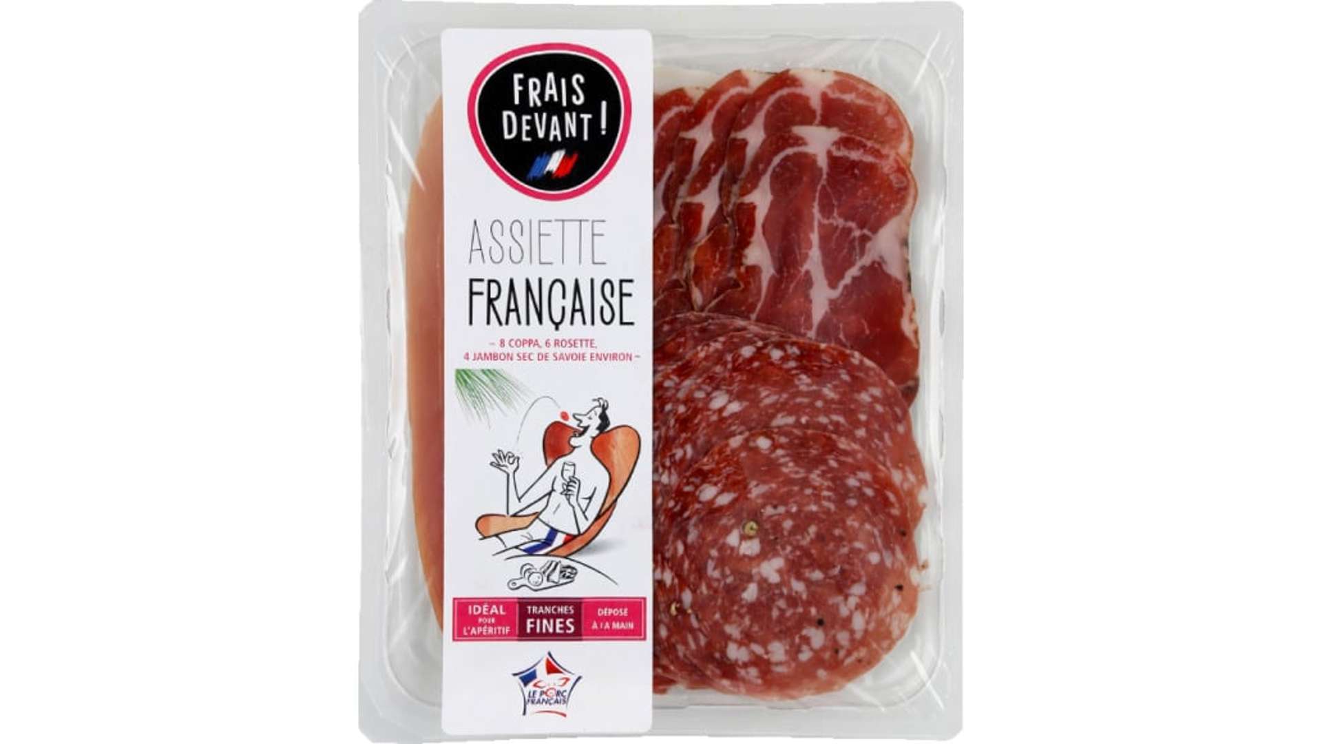 Frais Devant L'assiette raclette (jambon d'auvergne - rosette - coppa d'ajaccio) L'assiette de 140g