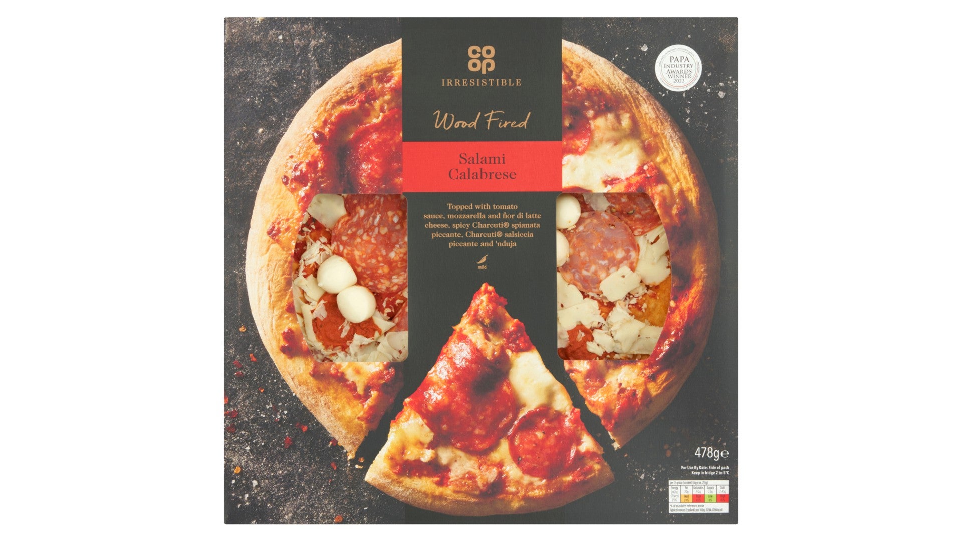 Co-op Chilled Irresistible Salami Calabrese Pizza 478G