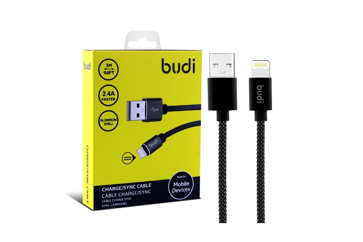 Budi 3m usb sync/charge cable, usb to type c /iphone/microsync/charge cable