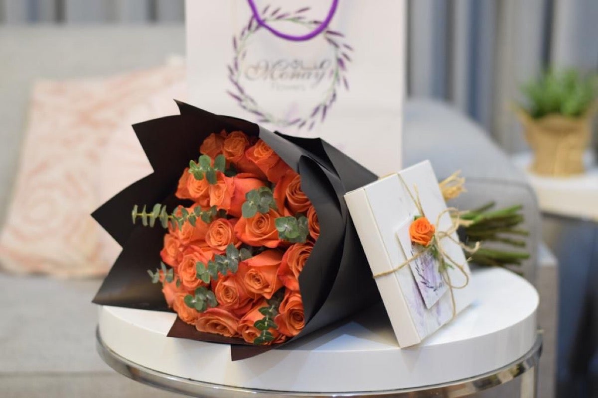 Orange And Cocoa Flowers Bouquet