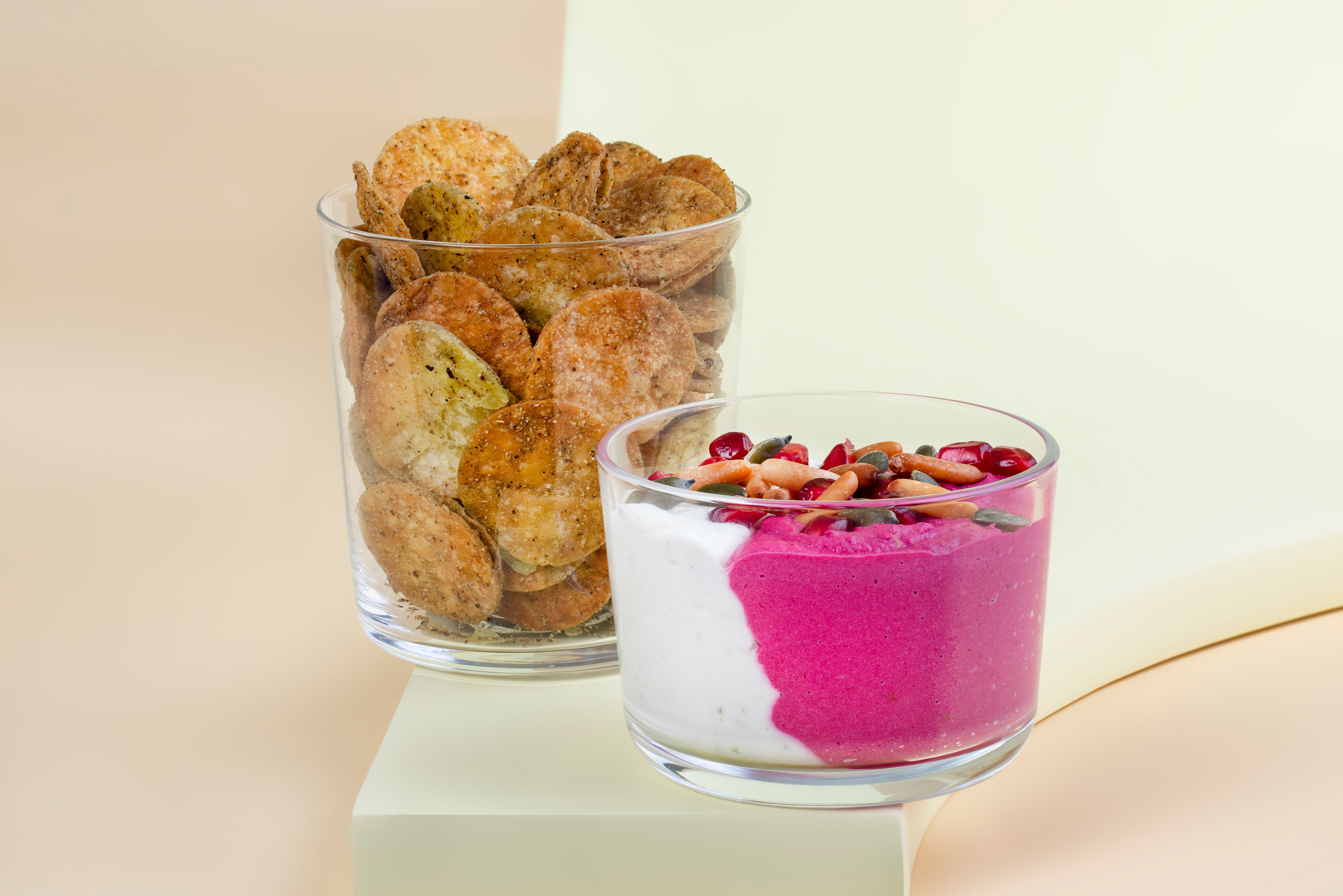 Chips And Beets Hummus