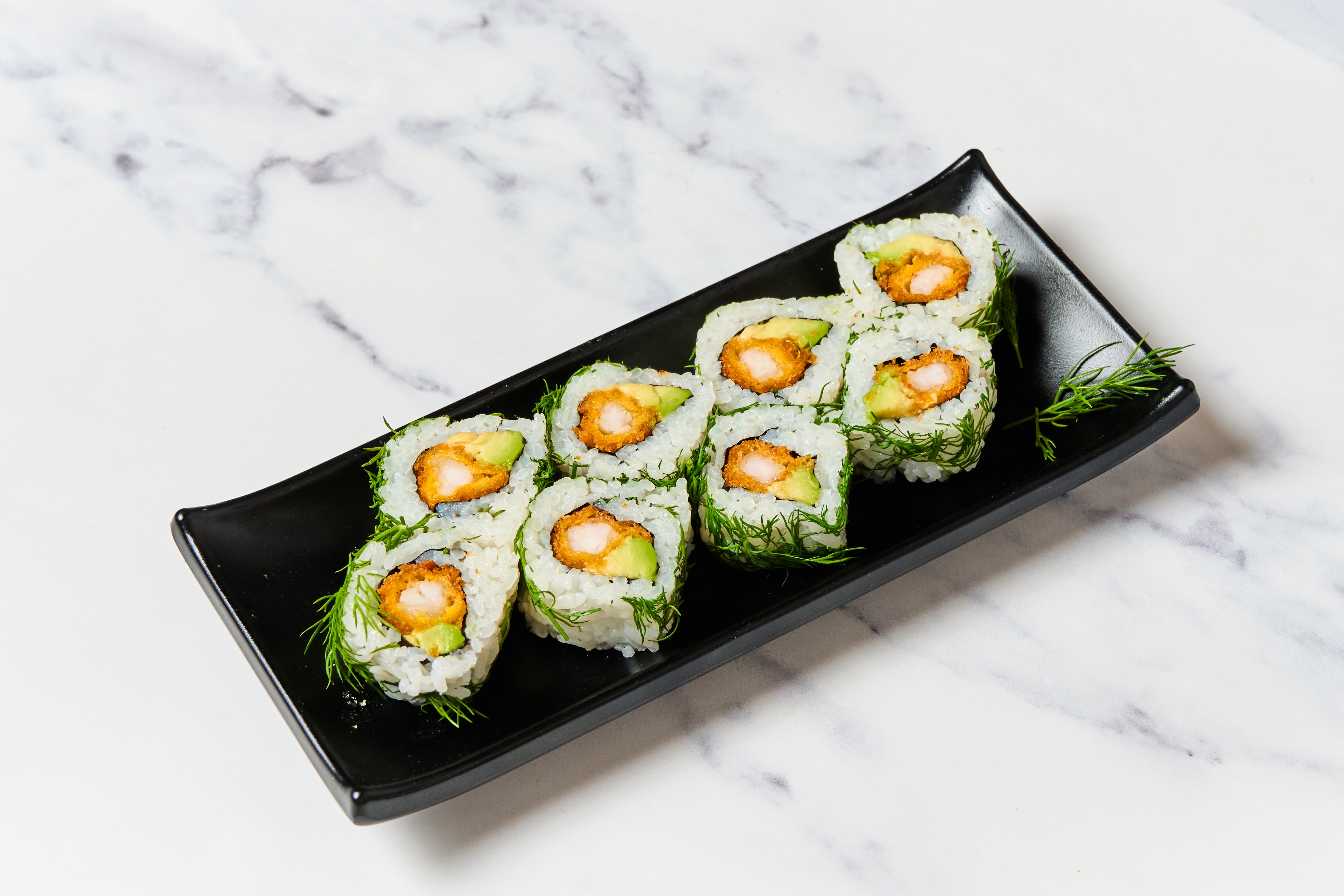 Green, crevettes tempura