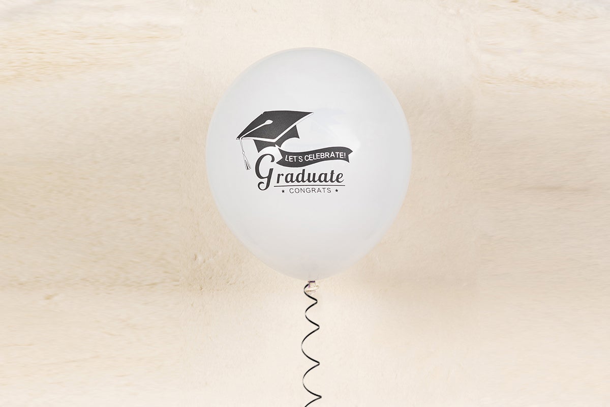 Graduation White Balloon English
