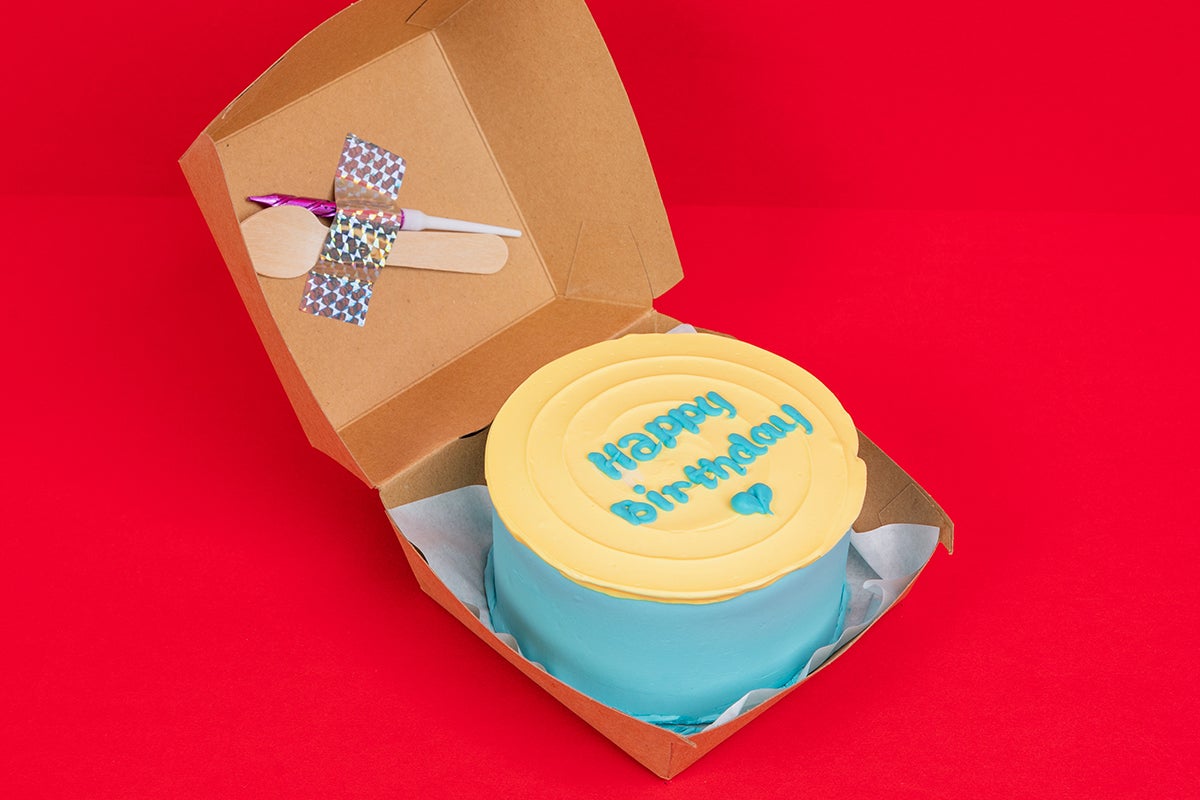 Yellow blue happy birthday