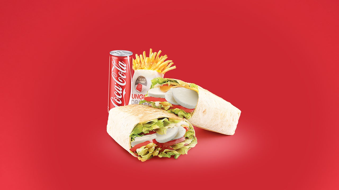 MENU WRAP TENDERS TOMATE-MOZZA 🍟🥤