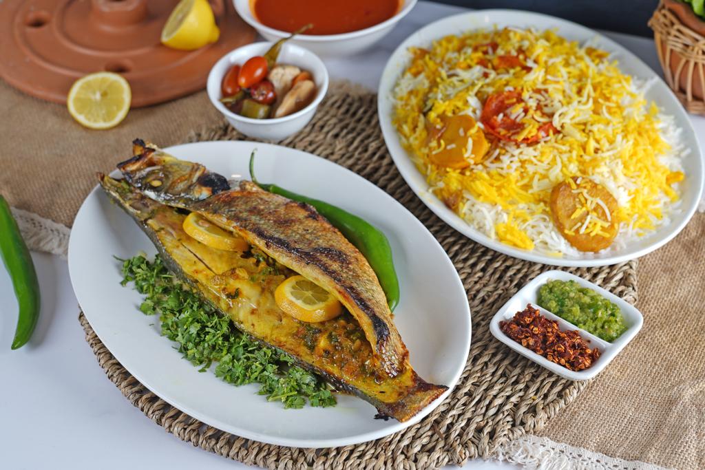 Grilled Sea fish + Bread Michkhol