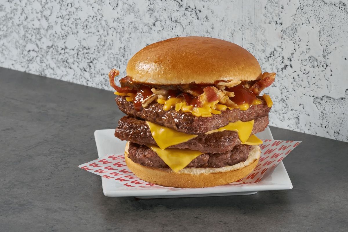 BBQ Bacon Melt Triple Cheeseburger 