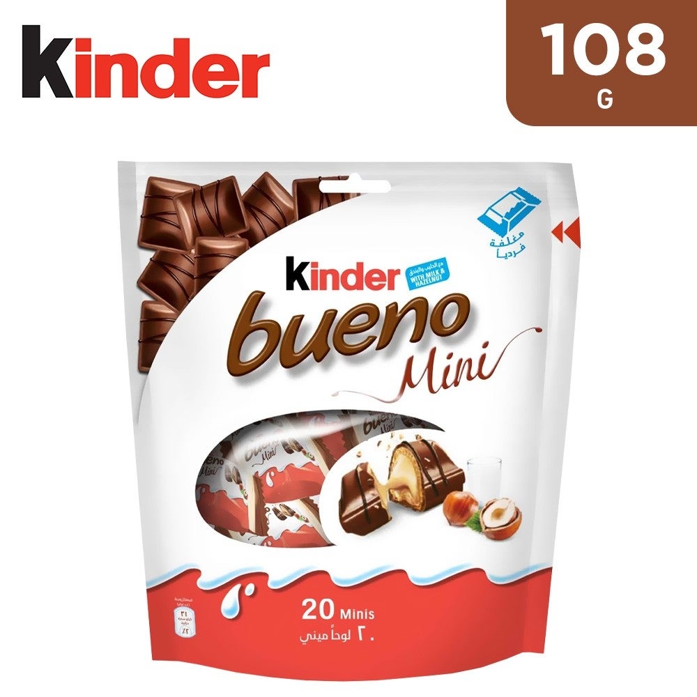 Kinder Bueno Mini Hazelnut Chocolate Wafers 108 g