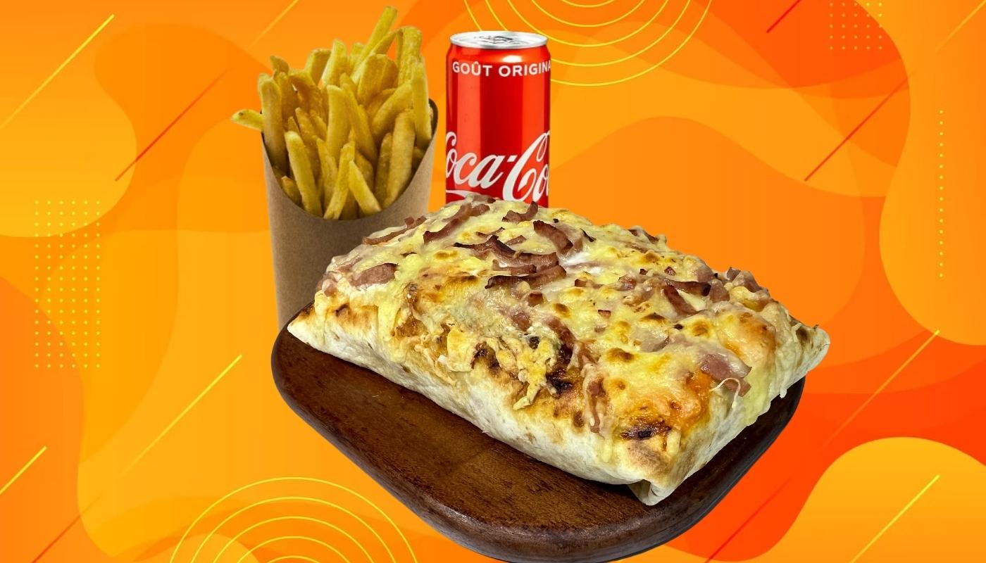Menu Tacos gratiné aux emmentals et lardons🧀�