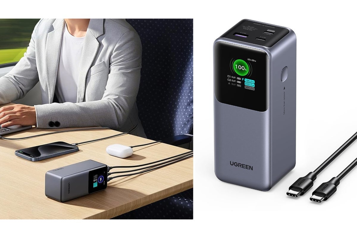 20000mAh PD Fast Charging Power Bank 130W with USB-A, 2 USB-C Ports and Digital Display by UGreen