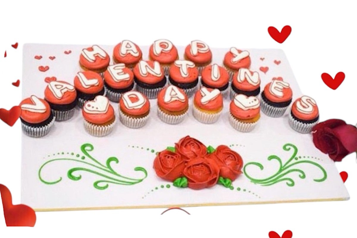 Mini Cup Cake Valentines (24 Pieces)
