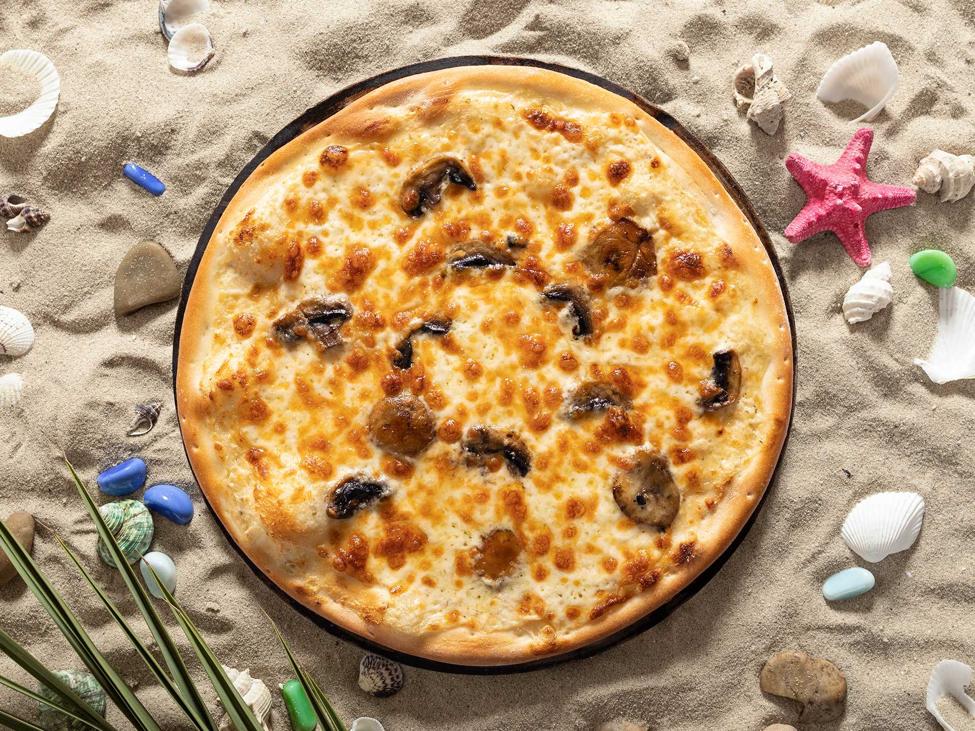 Mushroom Parmesan Pizza