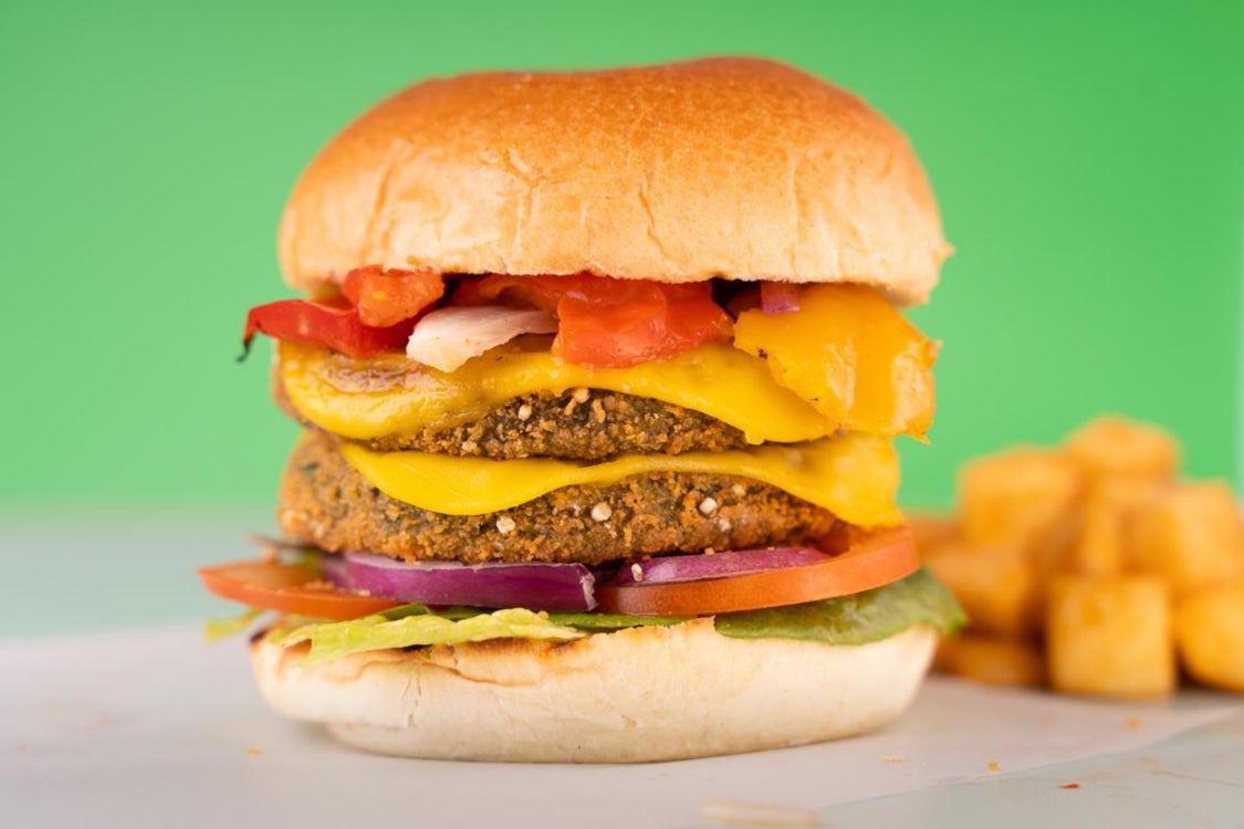 Pumpkin and Spinach Burger Double (V)